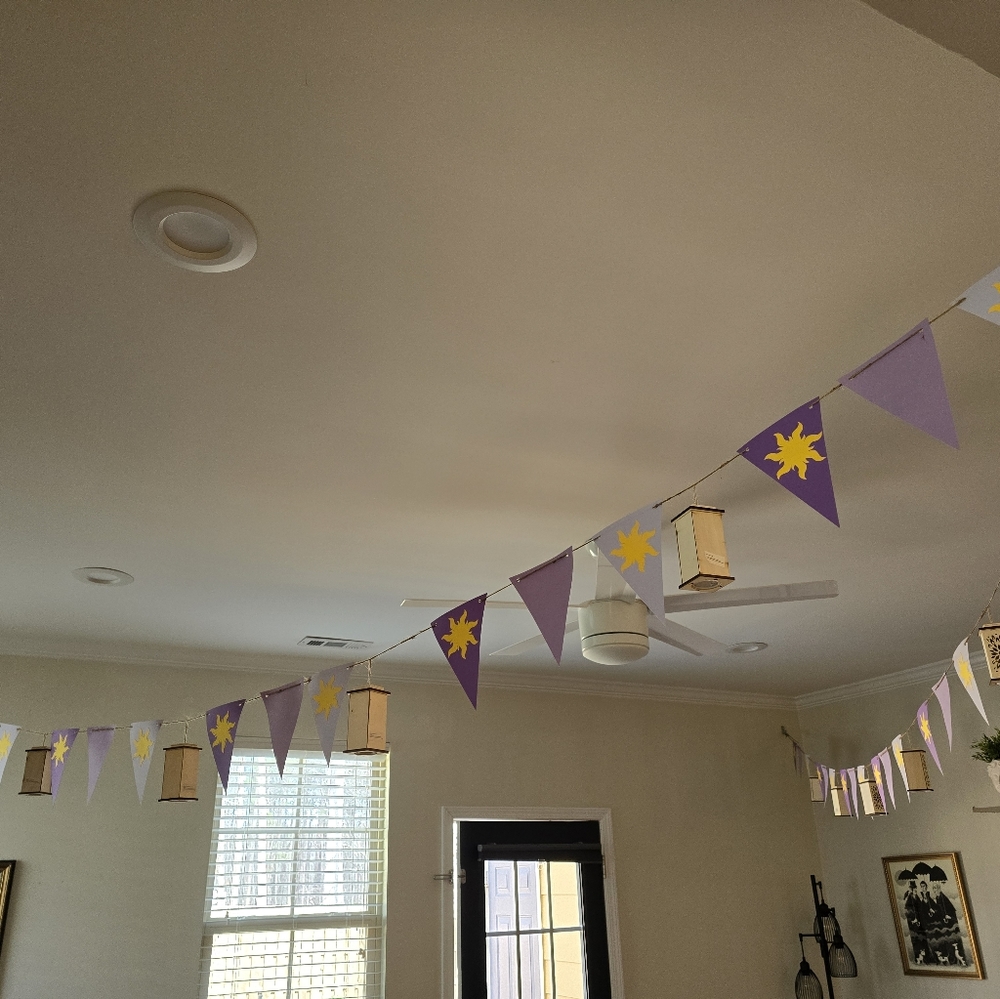 Rapunzel tangled courtyard banner with lanterns